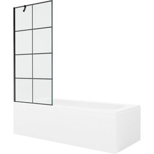 MEXEN/S - Vega obdĺžniková vaňa 150 x 70 cm s panelom + vaňová zástena 80 cm, čierna vzor 550115070X9508007077 vyobraziť