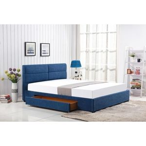 HALMAR Merida 160 čalúnená manželská posteľ s roštom modrá vyobraziť