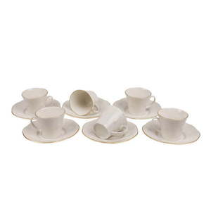 Sada 6 porcelánových šálok na kávu s tanierikom Kutahya Stitched vyobraziť