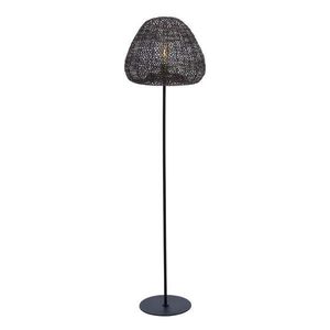 Stojacia lampa s kovovým tienidlom v matnej čierno-bronzovej farbe (výška 162 cm) Fínou – Light & Living vyobraziť