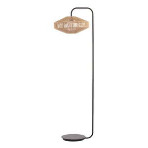 Stojacia lampa s textilným tienidlom v matnej čierno-prírodnej farbe (výška 164 cm) Lyra – Light & Living vyobraziť