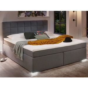 Posteľ boxspring s osvetlením Fargo 180x200 cm, šedá látka% vyobraziť