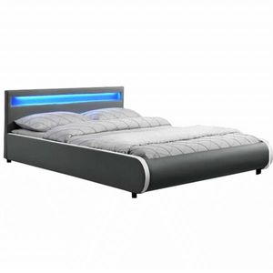 KONDELA Manželská posteľ s, RGB LED osvetlením, sivá, 180x200, DULCEA vyobraziť