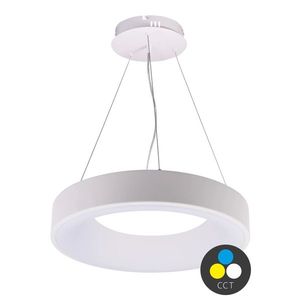 T-LED Biele závesné LED svietidlo guľaté 380mm 32W CCT 105543 vyobraziť