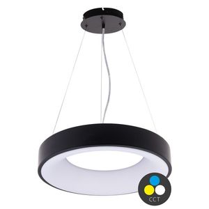 T-LED Čierne závesné LED svietidlo guľaté 380mm 32W CCT 105542 vyobraziť