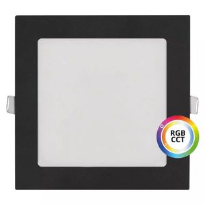 T-LED Čierny vstavaný LED panel hranatý 174 x 174mm 18W 24V RGB+CCT 102343 vyobraziť