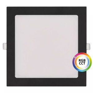 T-LED Čierny vstavaný LED panel hranatý 225 x 225mm 27W 24V RGB+CCT 102344 vyobraziť