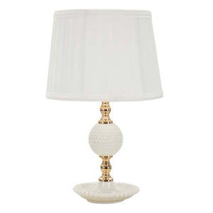 Biela stolová lampa s textilným tienidlom (výška 40 cm) Napoli – Mauro Ferretti vyobraziť