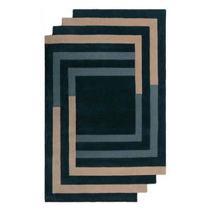 Tmavozelený ručne tkaný vlnený koberec 150x240 cm Labyrinth Shaped – Flair Rugs vyobraziť