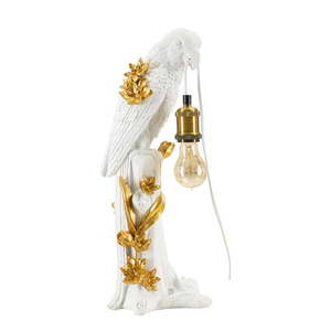 Biela/v zlatej farbe stolová lampa (výška 50, 5 cm) Parrot – Mauro Ferretti vyobraziť