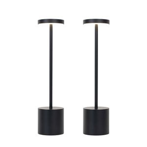 Set of 2 Outdoor Table Lamps Black Incl. LED and Dimmer Rechargeable - Dupont vyobraziť