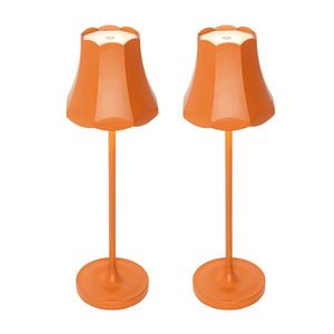 Sada 2 retro stolových lamp oranžových nabíjateľných IP44 - Granny vyobraziť