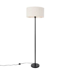 Stojacia lampa čierna s tienidlom svetlošedá 50 cm - Simplo vyobraziť