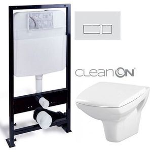 PRIM - predstenový inštalačný systém s chrómovým mat tlačidlom 20/0040 + WC CERSANIT CLEANON CARINA + SEDADLO PRIM_20/0026 40 CA1 vyobraziť