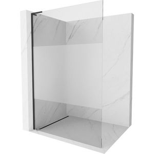 MEXEN/S - Kioto L Sprchová zástena WALK-IN 100 x 200, transparent/dekor, čierna 800-100-103-70-35 vyobraziť