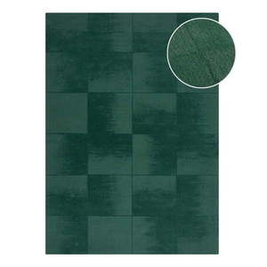 Ručne tkaný vlnený koberec v petrolejovej farbe 160x230 cm Demi Check Ombre – Flair Rugs vyobraziť