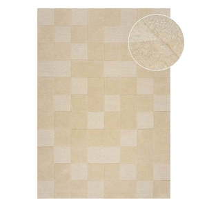 Béžový vlnený koberec 230x160 cm Checkerboard - Flair Rugs vyobraziť