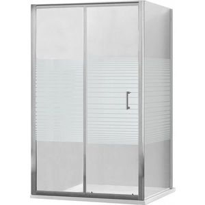 MEXEN/S - Apia Sprchovací kút 130x80, transparent / dekor, chróm + vanička so sifónom 840-130-080-01-20-4010 vyobraziť