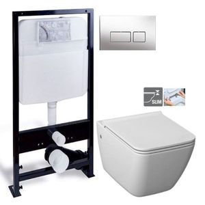 PRIM - předstěnový instalační systém s chromovým tlačítkem 20/0041 + WC JIKA PURE + SEDADLO duraplast PRIM_20/0026 41 PU1 vyobraziť