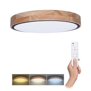 Solight Drevené LED stropné svietidlo Iron Oak okrúhle 400mm 24/48W CCT s DO WO8005 vyobraziť