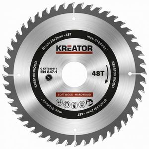 KREATOR pílový kotúč na drevo - 165mm, 48 T vyobraziť