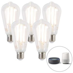 Sada 5 smart E27 stmívacích až teplých LED svietidiel ST64 7W 806 lm 1800-3000K vyobraziť