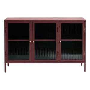 Červená kovová vitrína 132x85 cm Bronco – Unique Furniture vyobraziť