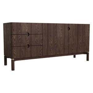 Tmavohnedá nízka komoda v dekore duba 160x73 cm Arun – Unique Furniture vyobraziť