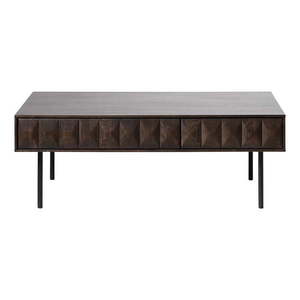 Tmavohnedý konferenčný stolík s doskou v dubovom dekore 71x117 cm Latina – Unique Furniture vyobraziť