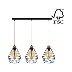 21822304-Luster na lanku DIAMENT 3xE27/60W/230V dub– FSC certifikované vyobraziť