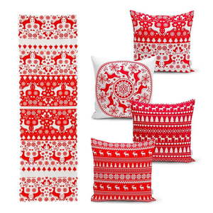 Súprava 4 vianočných obliečok na vankúš a behúň na stôl Minimalist Cushion Covers Christmas vyobraziť