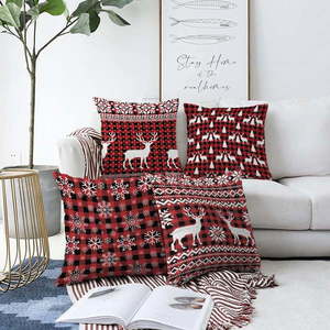 Súprava 4 vianočných žinylkových obliečok na vankúš Minimalist Cushion Covers Tartan, 55 x 55 cm vyobraziť