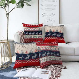 Súprava 4 vianočných žinylkových obliečok na vankúš Minimalist Cushion Covers Blue Nordic, 55 x 55 cm vyobraziť