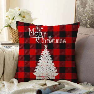 Vianočná žinylková obliečka na vankúš Minimalist Cushion Covers Christmas Tartan, 55 x 55 cm vyobraziť