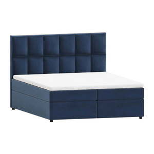 Tmavomodrá boxspring posteľ s úložným priestorom 160x200 cm Flip – Ropez vyobraziť