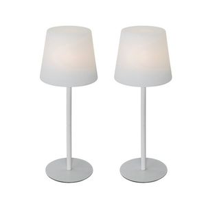 Sada 2 nabíjateľných stolných lamp bielych 40 cm IP54 - Jude vyobraziť