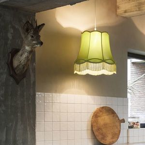 Retro závesná lampa zelená 45 cm - babička vyobraziť