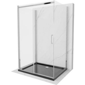 MEXEN/S - OMEGA sprchovací kút 3-stenný 100x80, transparent, chróm + vanička vrátane sifónu 825-100-080-01-00-3s-4070 vyobraziť