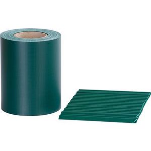 Páska Strend Pro EUROSTANDARD, 190 mm, L-35 m, tieniaca, zelená, krycia, na plotové panely, s 20 klipsami, 450 g/m2, PVC, RAL6005 vyobraziť