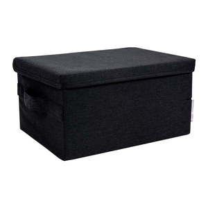 Čierny látkový úložný box s vekom 35x19x26 cm Soft Storage – Bigso Box of Sweden vyobraziť