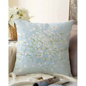 Modrá obliečka na vankúš s prímesou bavlny Minimalist Cushion Covers Blossom, 55 x 55 cm vyobraziť