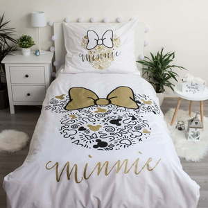 Bavlnené detské obliečky na jednolôžko 140x200 cm Minnie Gold - Jerry Fabrics vyobraziť