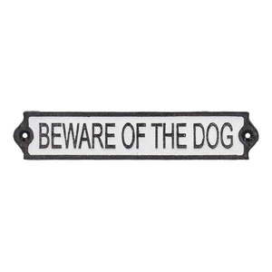 Liatinová ceduľa 26x5 cm Beware of the Dog – Esschert Design vyobraziť