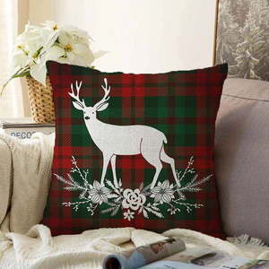 Vianočná žinylková obliečka na vankúš Minimalist Cushion Covers Tartan Merry Christmas, 55 x 55 cm vyobraziť