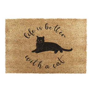 Rohožka z kokosového vlákna 60x90 cm Life Is Better With a Cat – Artsy Doormats vyobraziť