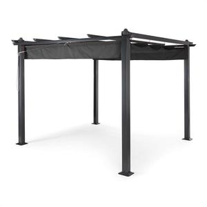 Blumfeldt Pantheon, pergola, prístrešok, 3 x 3 m, hliník, strieška proti slnku, polyester, sivá vyobraziť