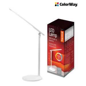 COLORWAY LED STOLNA LAMPA CW SO ZABUDOVANOU BATERIOU, BIELA (CW-DL02B-W) vyobraziť