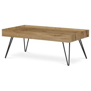 AUTRONIC AHG-266 OAK Konferenčný stolík 110x60x42 cm, doska MDF, 3D dekor divoký dub, kov - čierny m vyobraziť