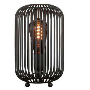 Čierna stolová lampa s kovovým tienidlom (výška 25 cm) Cage – Fischer & Honsel vyobraziť