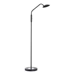 Čierna LED stmievateľná stojacia lampa so skleneným tienidlom (výška 135 cm) Tallri – Fischer & Honsel vyobraziť